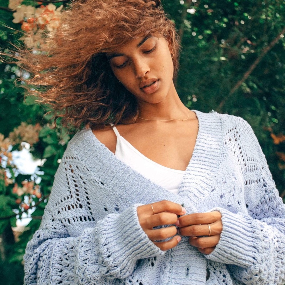 FREE PEOPLE Knit Button-Up Cardigan - Picture 2 of 8